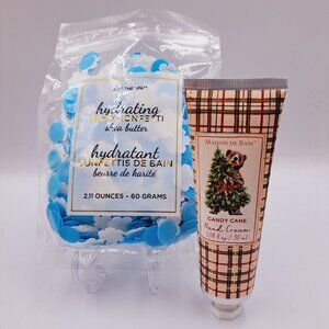 Holiday Bath Bundle Christmas Snowflake Bath Confetti & Candy Cane Hand Cream